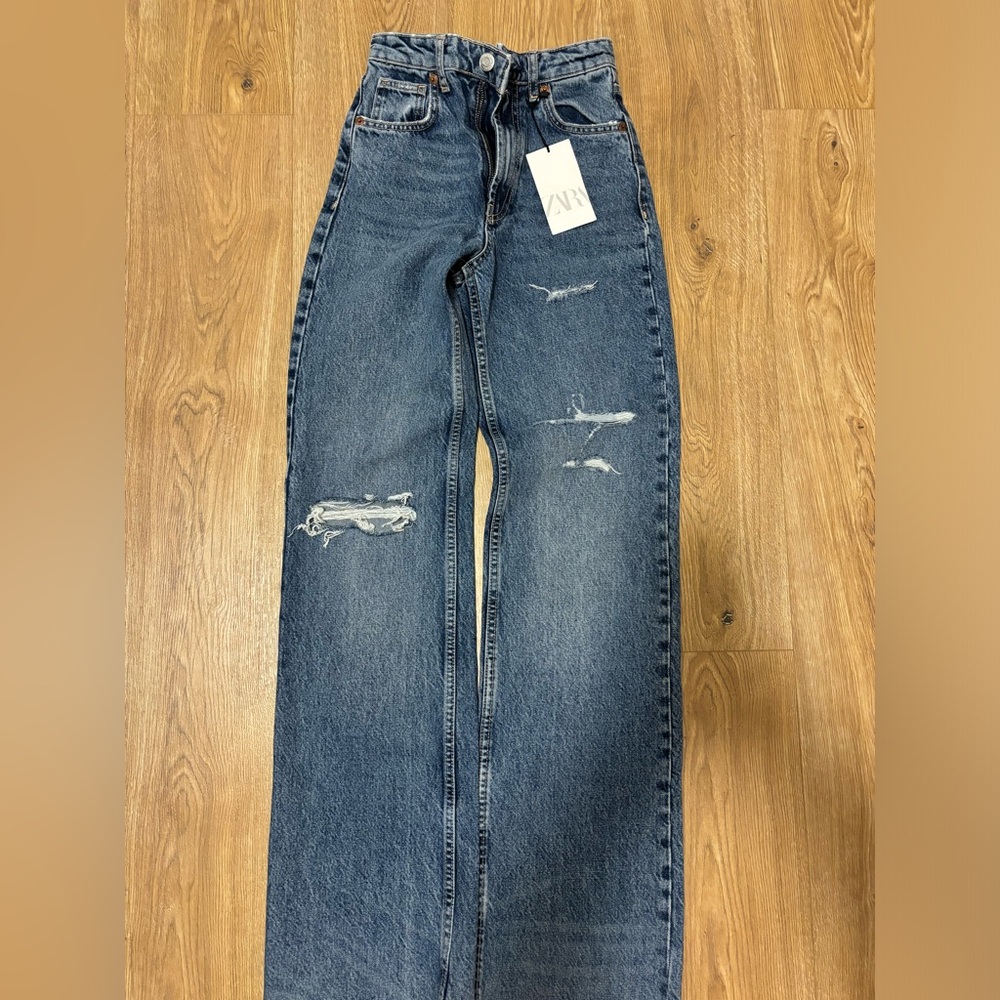 Zara High Rise Full Length Jeans